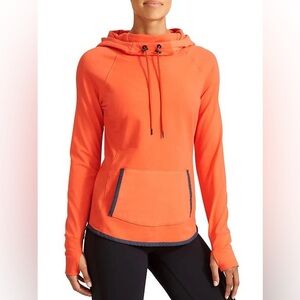 EUC Athleta Sentry Orange Red Cowl Neck Hoodie